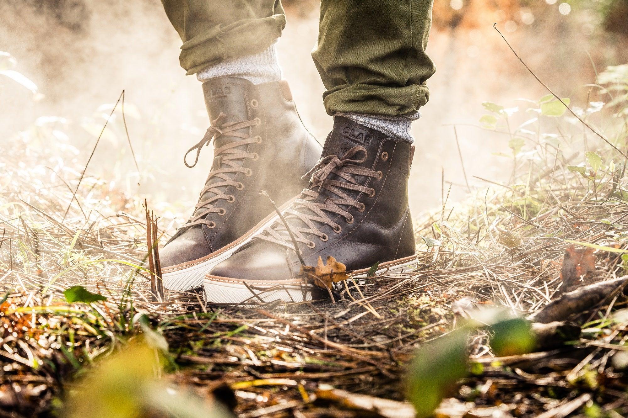 New collection hadncrafted with premium leathers and hand-stitched leather welt details by clae los angeles