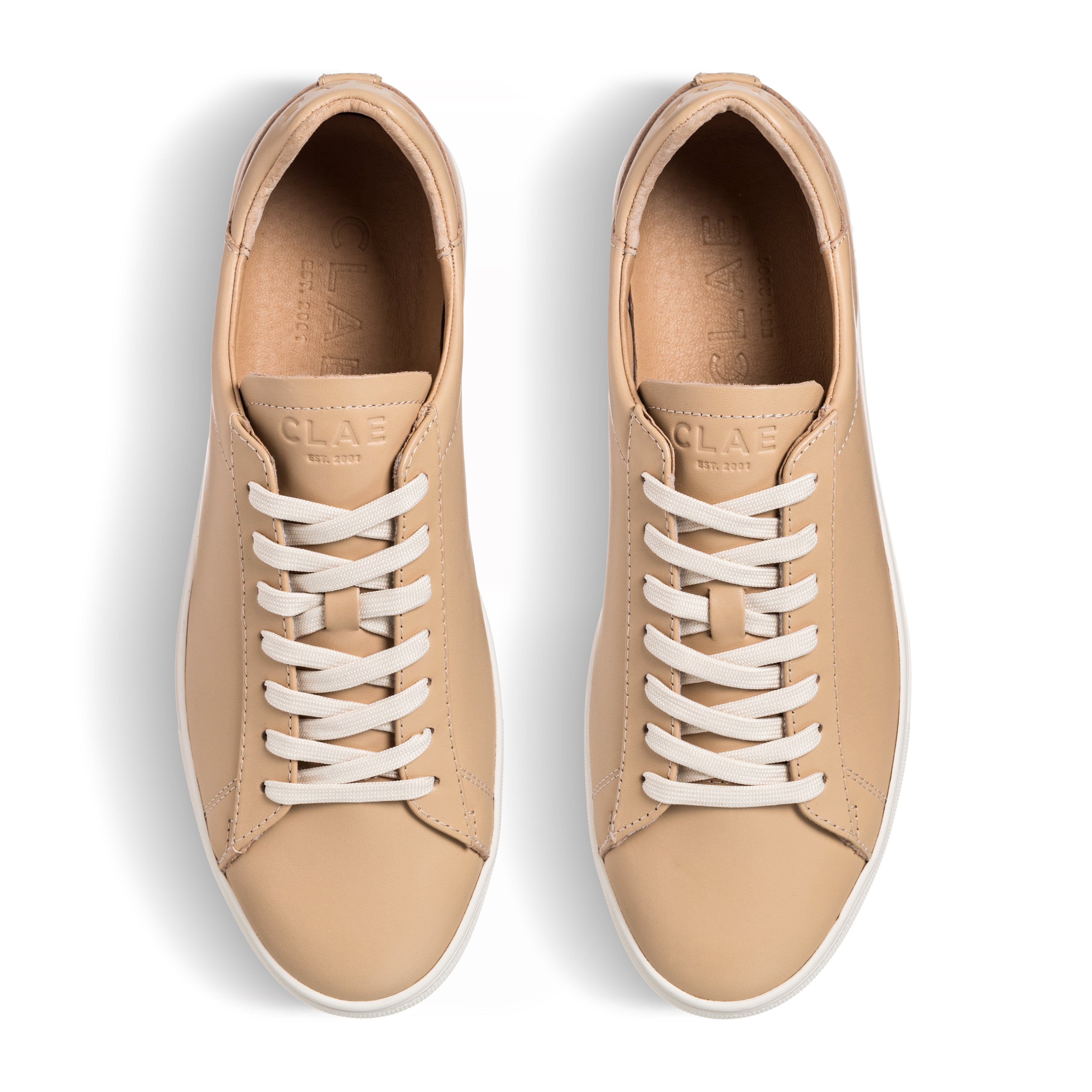 Top view of Bradley court shoe in Vegtan Leather, showing premium leather upper and lace details.