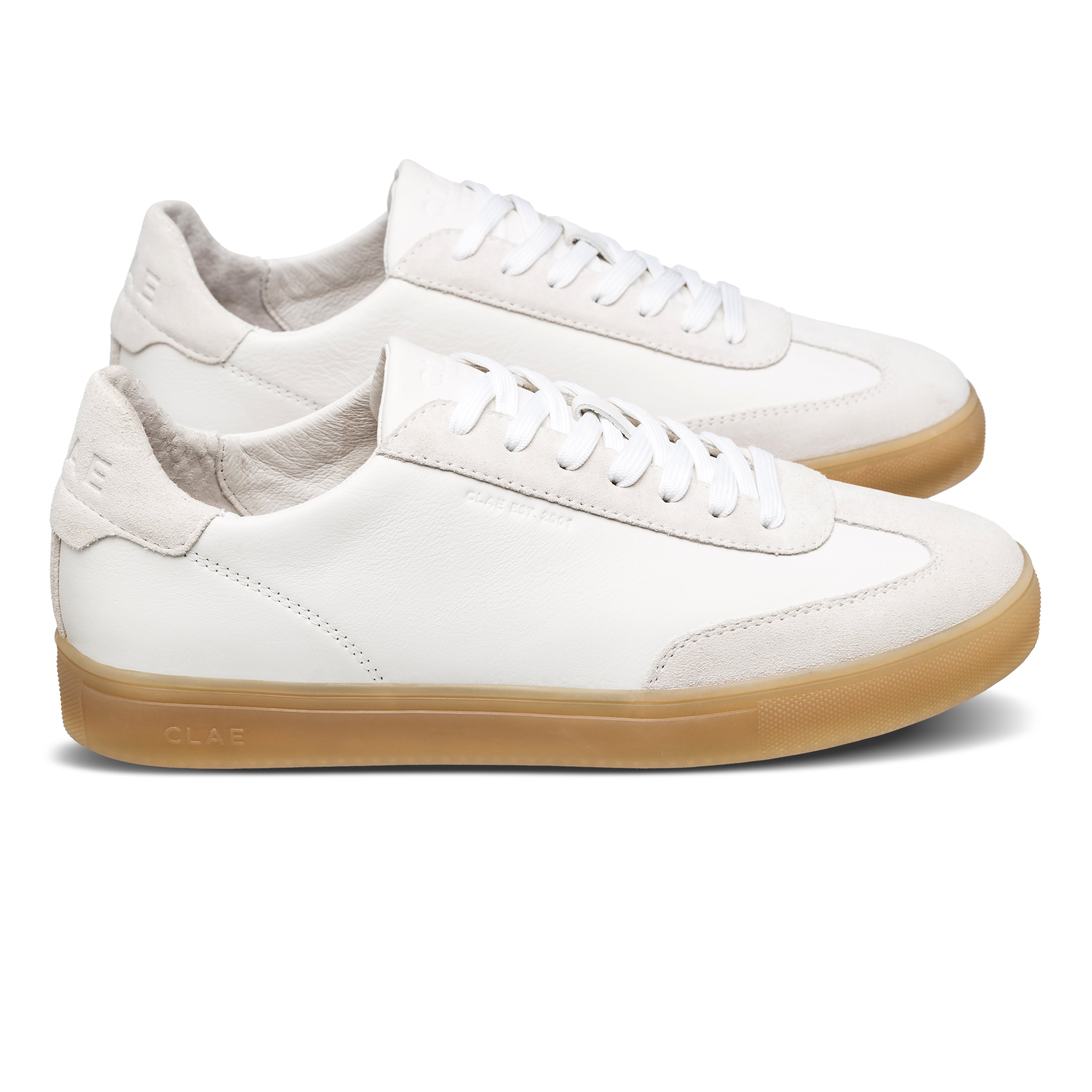 Deane court shoe in White Silver Mink Clear with suede and Italian leather upper, side view showing T-Toe silhouette and premium craftsmanship.